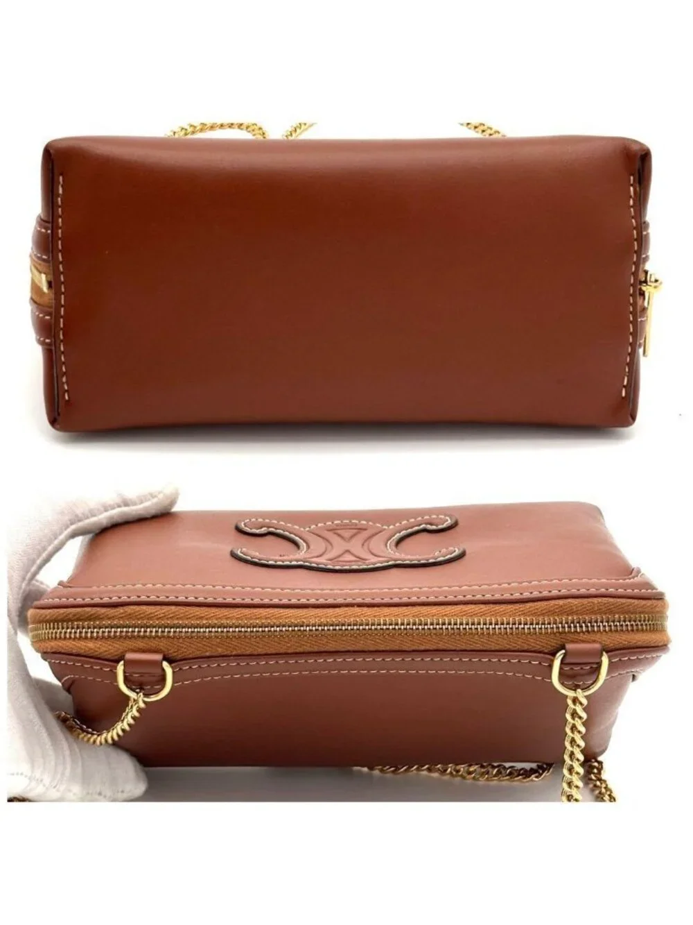 Celine Chain Shoulder Bag Clutch Cuir Leather